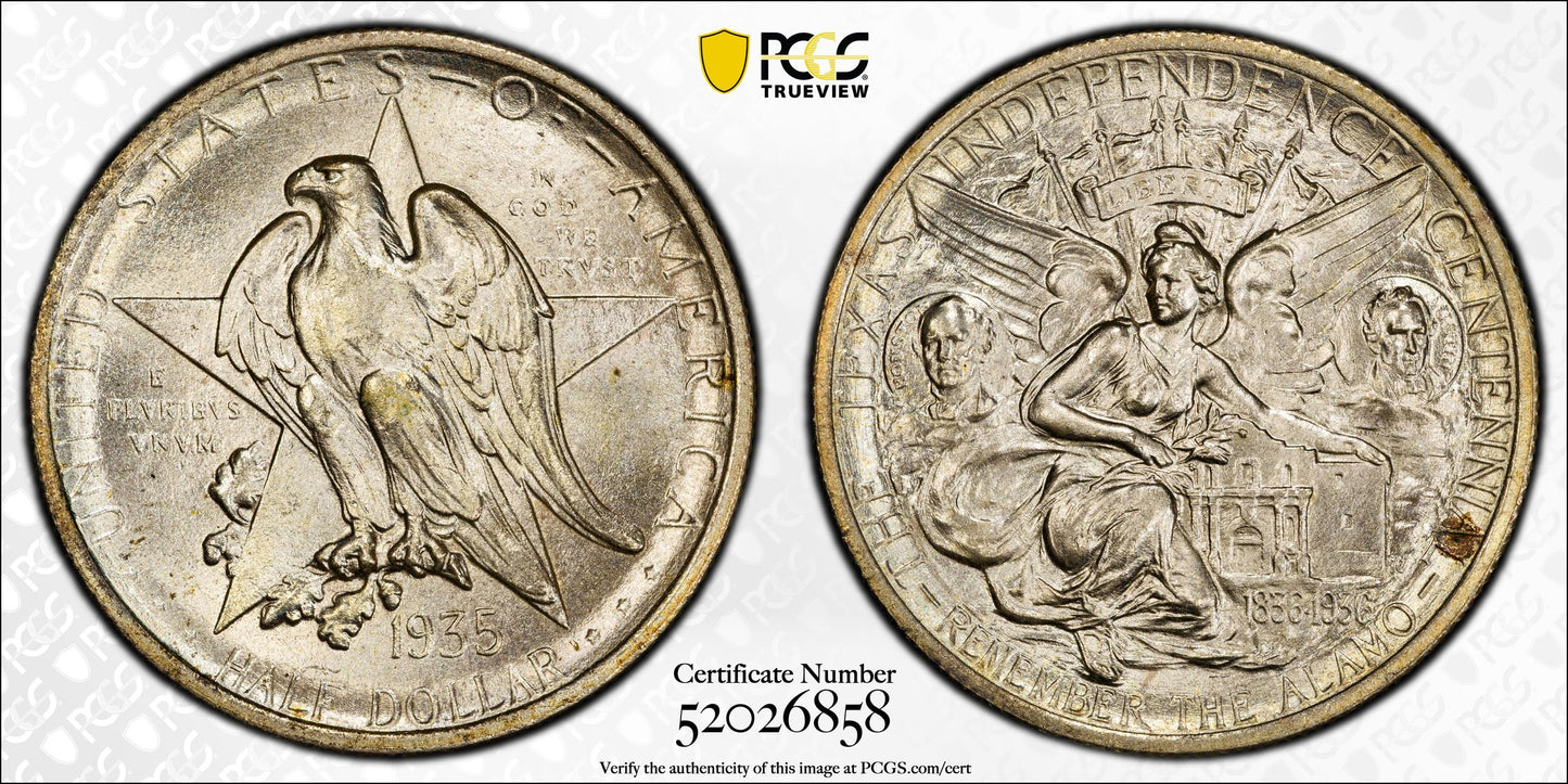 1935 Texas Classic Commemorative Half Dollar 50C PCGS MS65