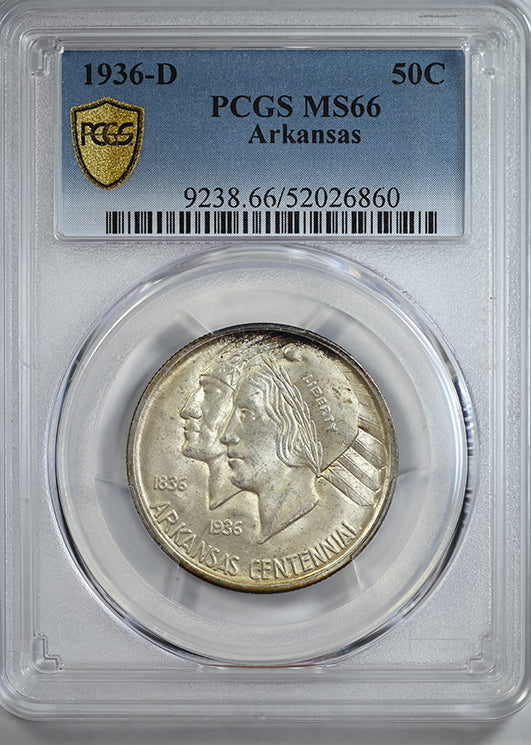 1936-D Arkansas Classic Commemorative Half Dollar 50C PCGS MS66