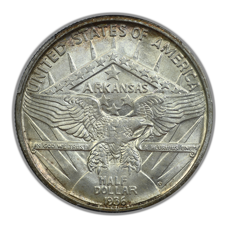 1936-D Arkansas Classic Commemorative Half Dollar 50C PCGS MS66