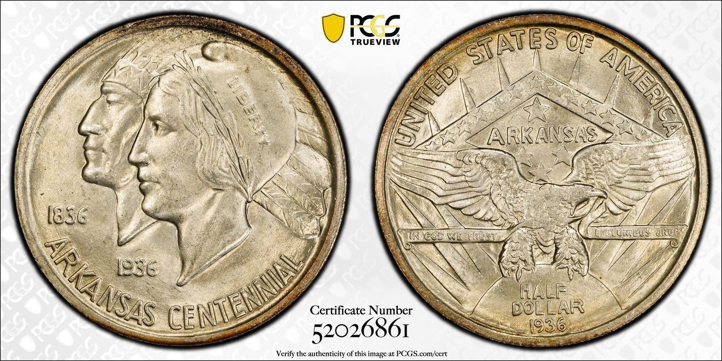 1936 Arkansas Classic Commemorative Half Dollar 50C PCGS MS65