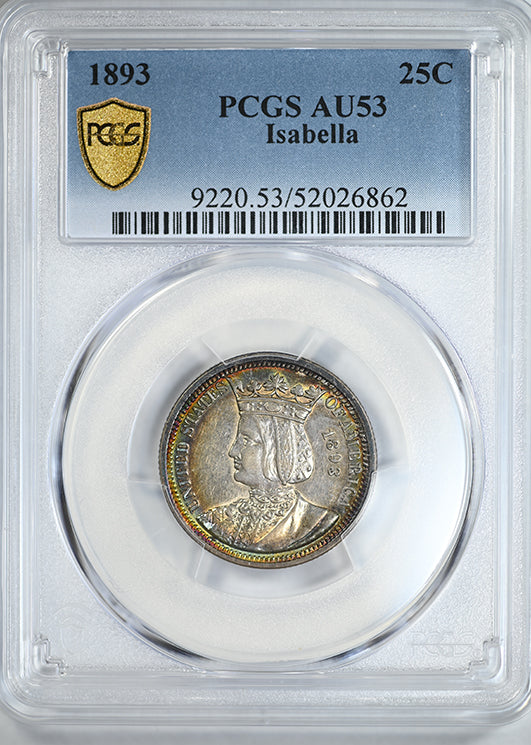 1893 Isabella Classic Commemorative Quarter 25C PCGS AU53 - TONED!