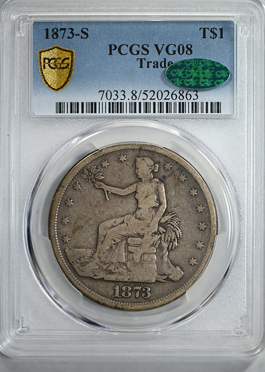 1873-S Trade Dollar T$1 PCGS VG08 CAC