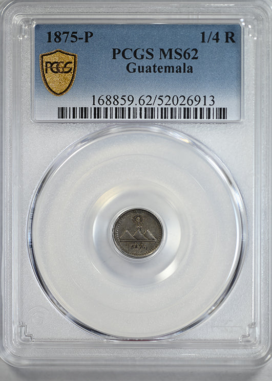 1875-P Guatemala 1/4R Real PCGS MS62