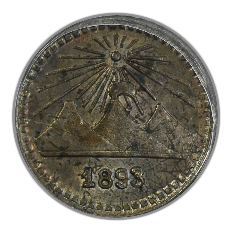 1893 Guatemala 1/4R Real PCGS MS63 KM-161