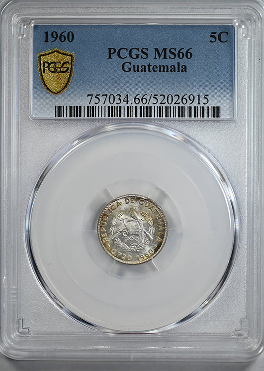 1960 Guatemala 5C Centavos PCGS MS66