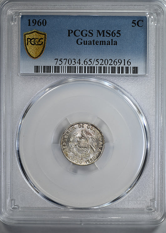 1960 Guatemala 5C Centavos PCGS MS65