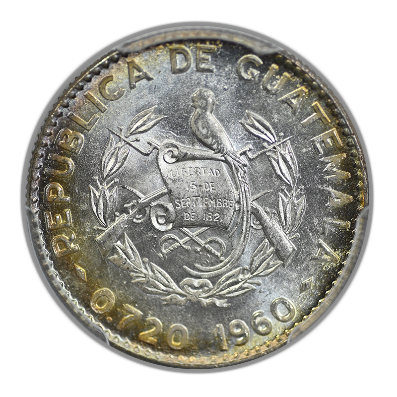 1960 Guatemala 5C Centavos PCGS MS66 - TONED!