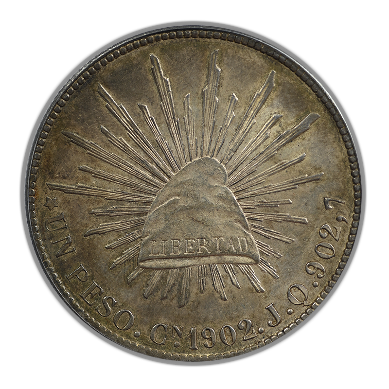 1902-Cn JQ Mexico Silver Peso PCGS AU58 KM-409