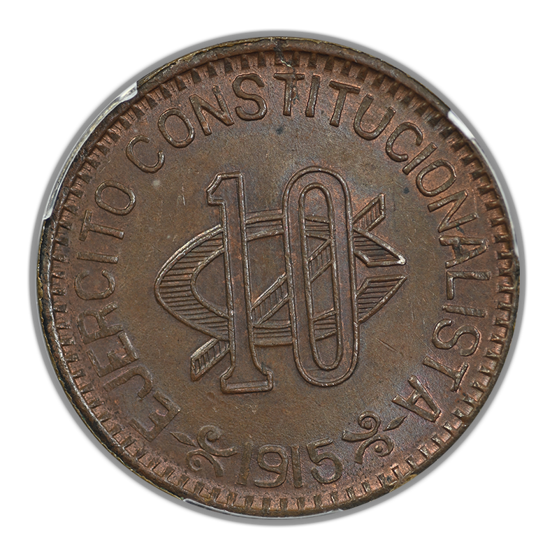 1915 Mexico Chihuahua 10C Centavos PCGS MS64BN KM-615