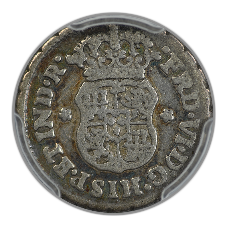 1751-Mo M Mexico 1/2 Real PCGS VF25 Calico-84 - TONED!