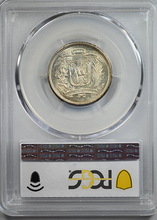 1952 Dominican Republic 25C Centavos PCGS MS66