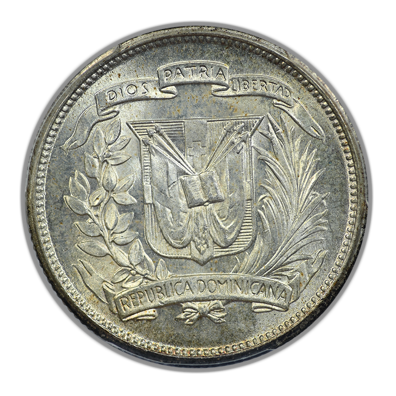 1952 Dominican Republic 25C Centavos PCGS MS66