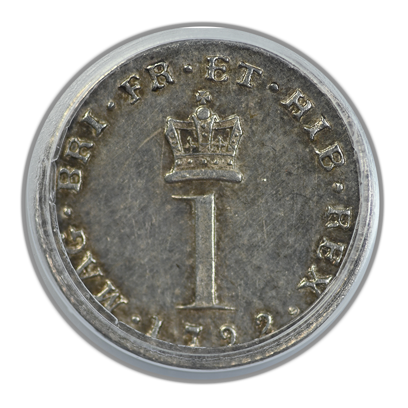 1792 Great Britain Silver 1D Penny Pence Maundy PCGS AU58 S-3760
