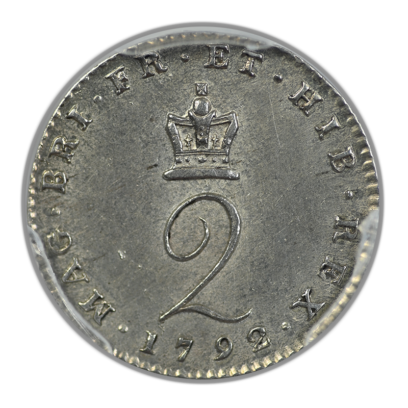 1792 Great Britain Silver 2D Pence Maundy PCGS MS61 S-3757