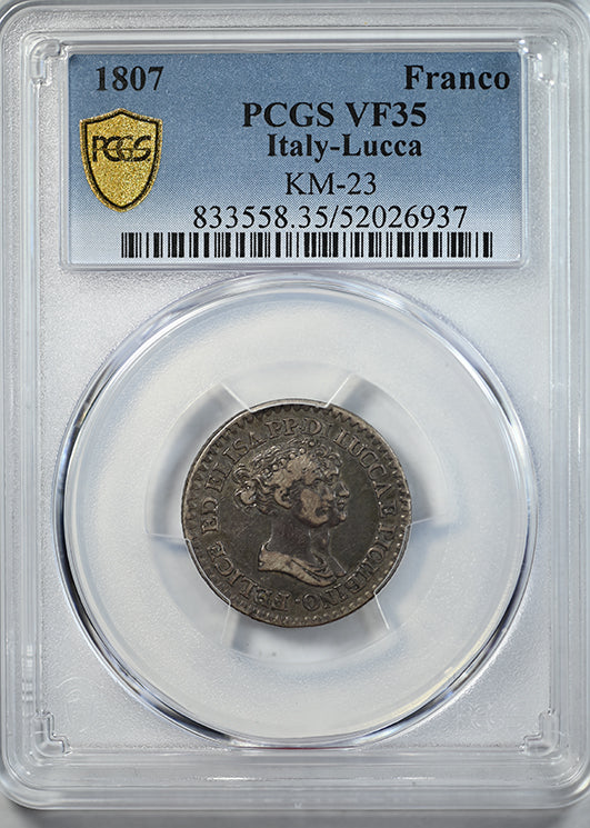 1807 Italy-Lucca Franco PCGS VF35 KM-23