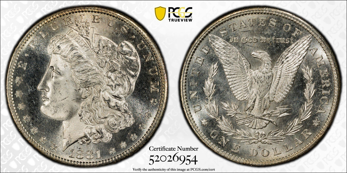1881-S Morgan Dollar $1 PCGS MS66