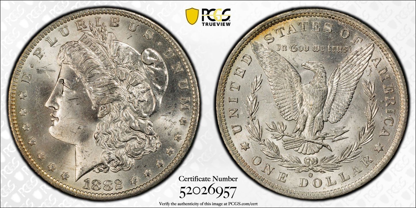 1882-O Morgan Dollar $1 PCGS MS64+