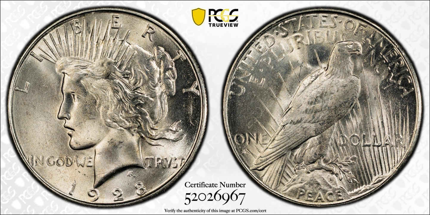 1928-S Peace Dollar $1 PCGS MS63