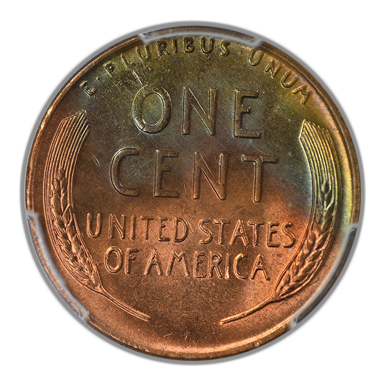 1954-D Lincoln Wheat Cent 1C PCGS MS64RB - TONED!