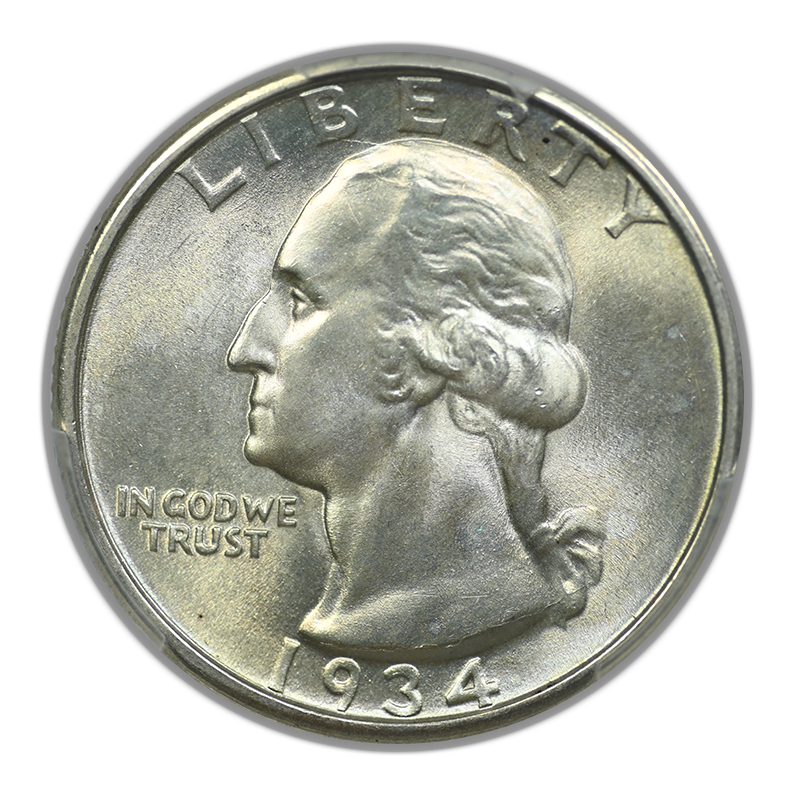 1934 Washington Quarter 25C PCGS MS65 - Medium Motto
