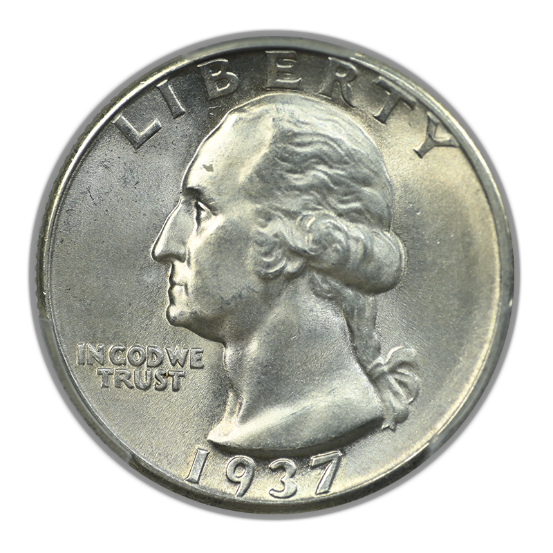 1937 Washington Quarter 25C PCGS MS65