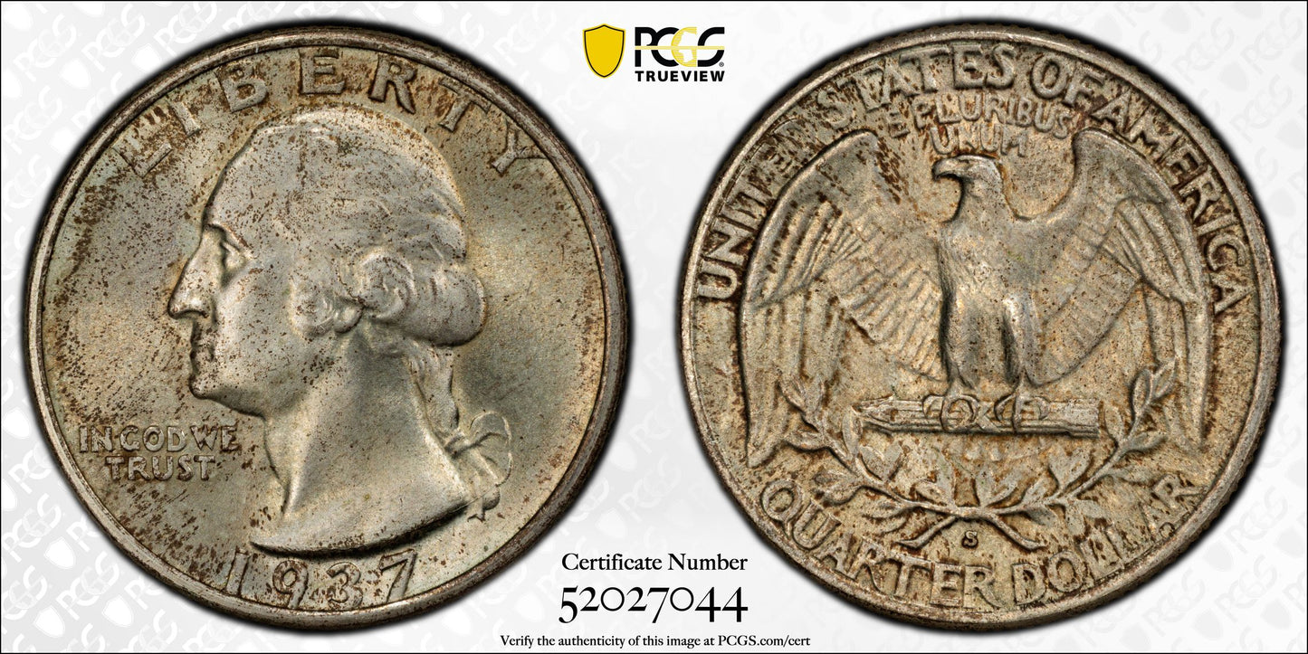 1937-S Washington Quarter 25C PCGS MS65