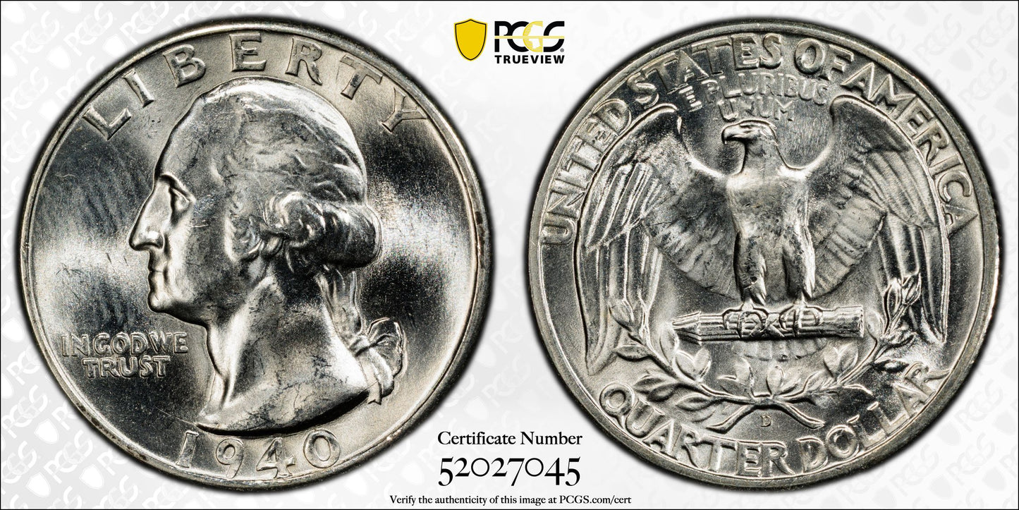 1940-D Washington Quarter 25C PCGS MS64