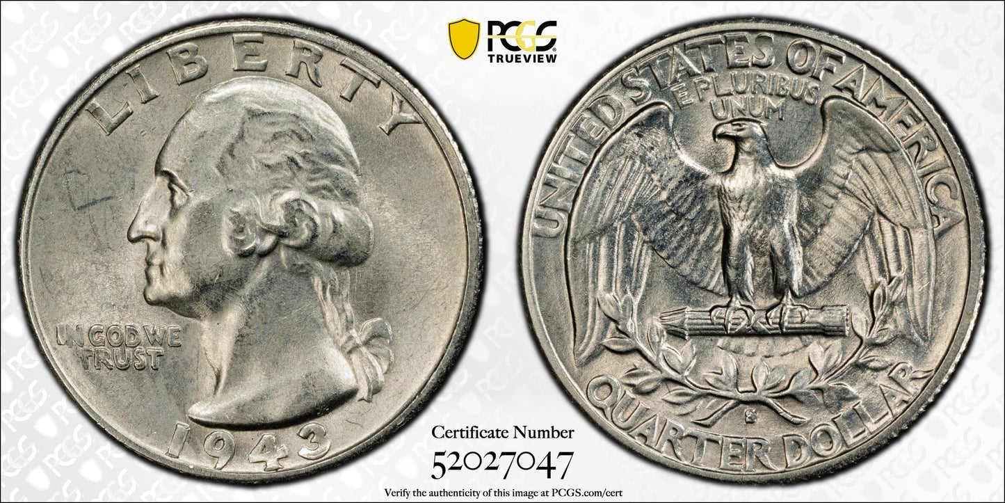 1943-S Doubled Die Obverse Washington Quarter 25C PCGS AU58 DDO