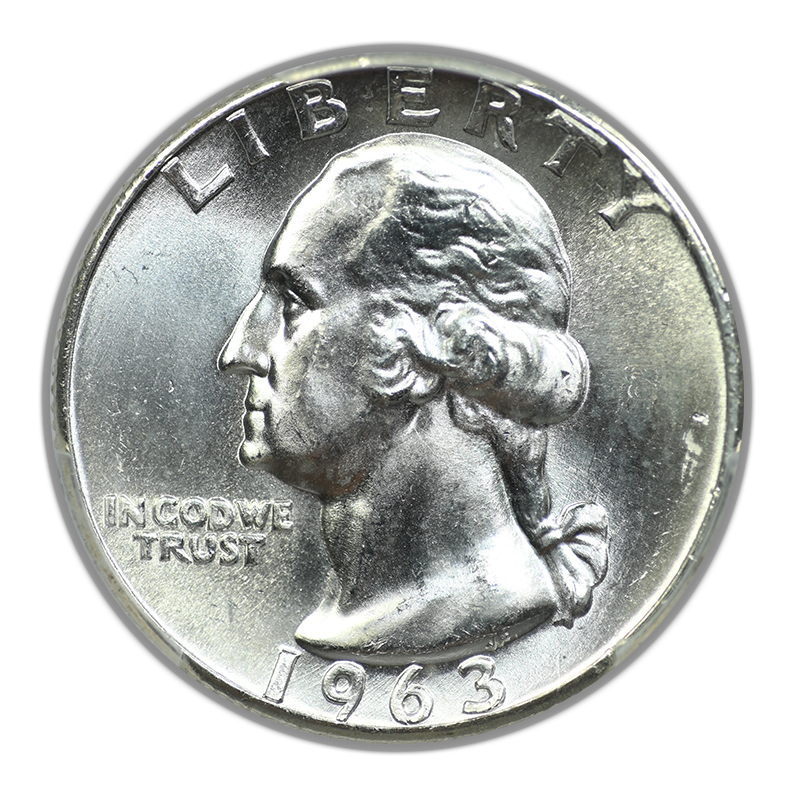 1963 Doubled Die Obverse Washington Quarter 25C PCGS MS64 - DDO, FS-101