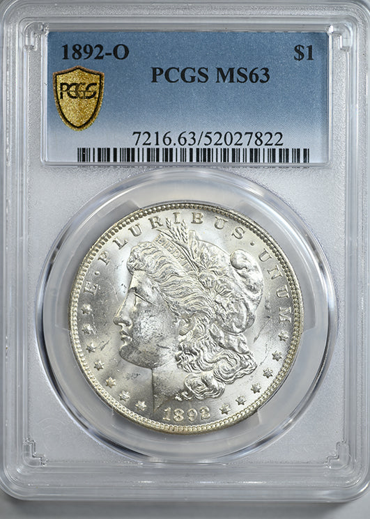 1892-O Morgan Dollar $1 PCGS MS63
