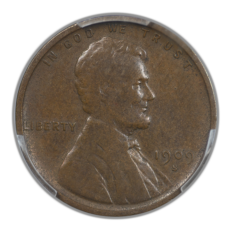 1909-S VDB Lincoln Wheat Cent 1C PCGS F12 CAC