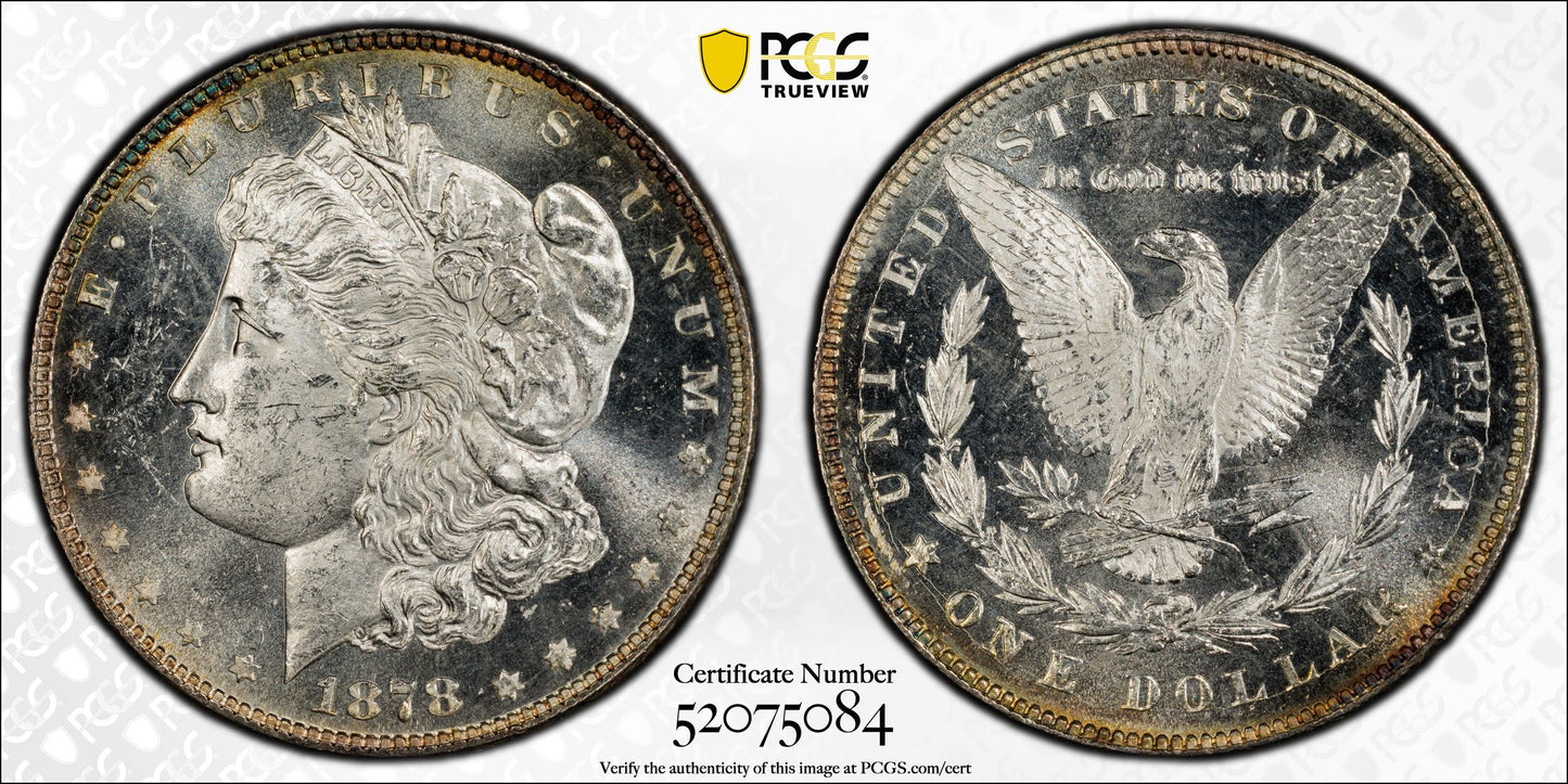 1878 7TF Morgan Dollar $1 PCGS MS63PL Prooflike - Reverse of 1878
