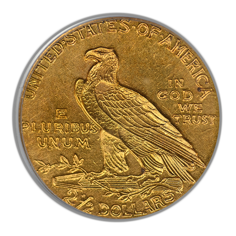1911-D Indian Head Gold Quarter Eagle $2.50 PCGS AU50 CAC - Strong D