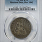 1842-O Liberty Seated Half Dollar 50C PCGS F12 - Medium Date, Reverse of 1842