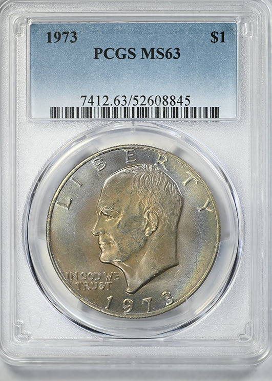 1973 Clad Eisenhower Ike Dollar $1 PCGS MS63 - TONED!