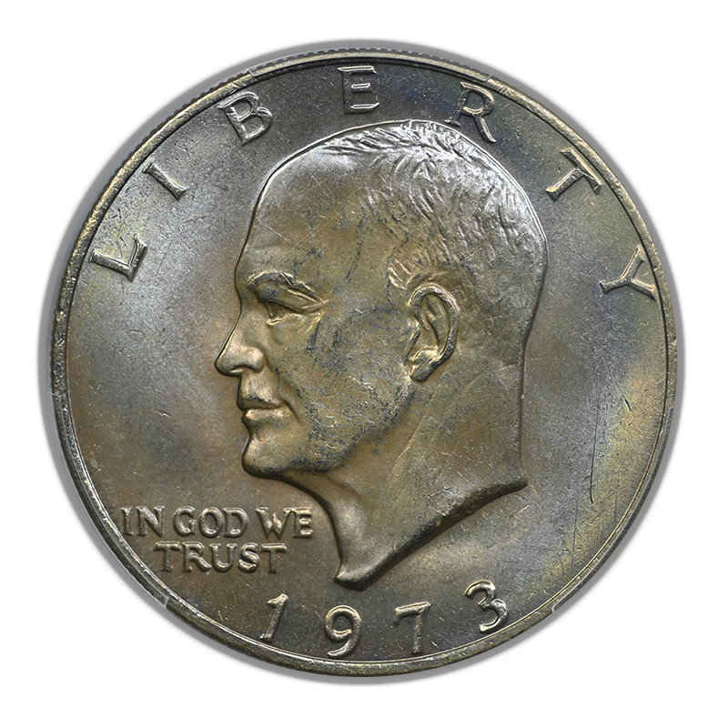 1973 Clad Eisenhower Ike Dollar $1 PCGS MS63 - TONED!