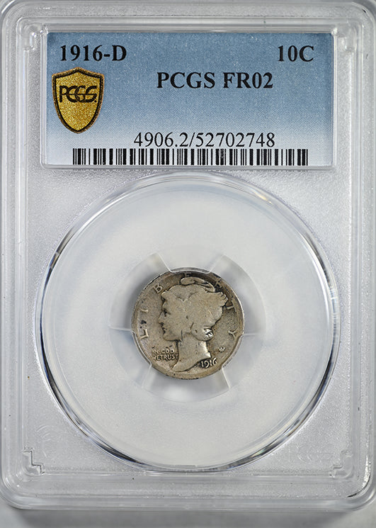 1916-D Mercury Dime 10C PCGS FR02