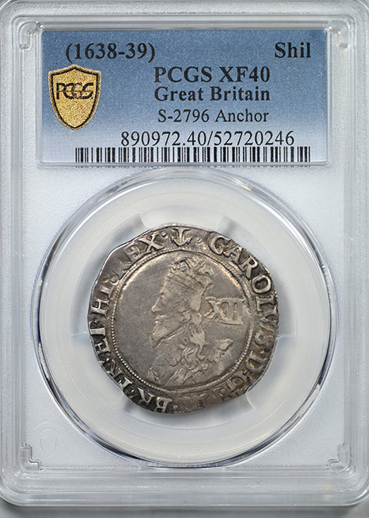(1638-39) Great Britain Shilling PCGS XF40 S-2796 Anchor