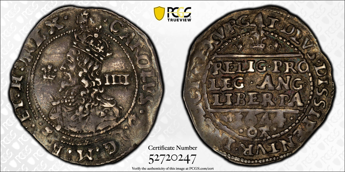 1644 Great Britain 4D Fourpence Groat PCGS AU50 S-2985 Oxford