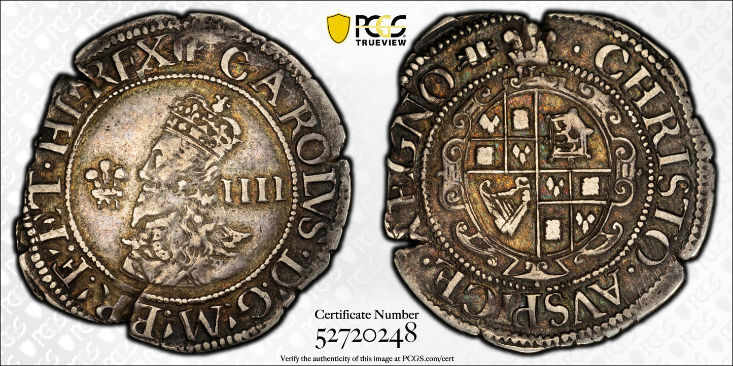 (1638-42) Great Britain 4D Fourpence Groat PCGS XF40 S-2891 Aberystwyth