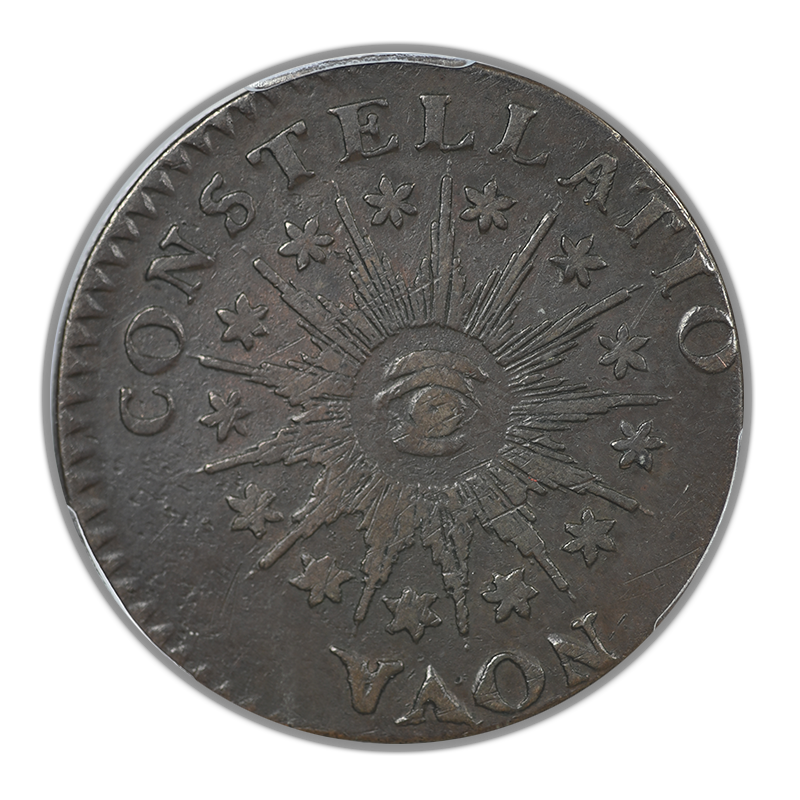 1785 Nova Constellatio Copper Colonial 1/2P Half Penny PCGS VF35 - Pointed Rays
