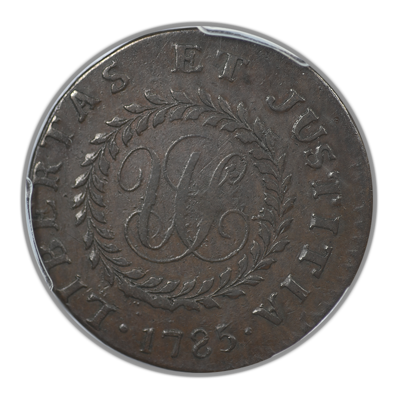 1785 Nova Constellatio Copper Colonial 1/2P Half Penny PCGS VF35 - Pointed Rays