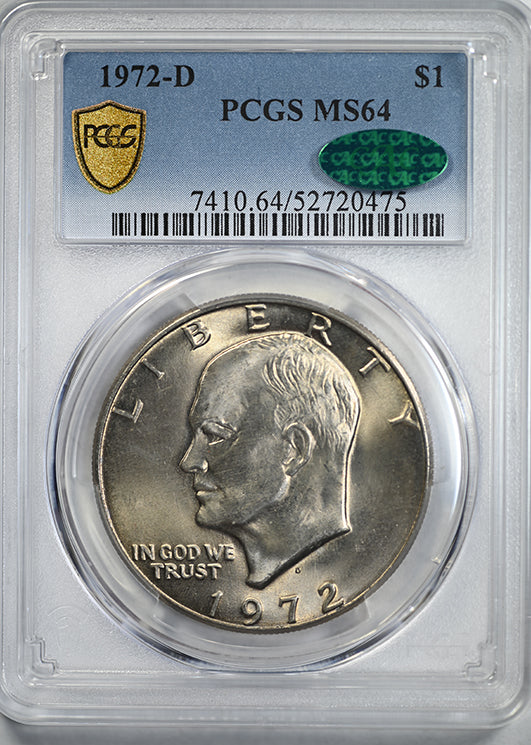 1972-D Clad Eisenhower Ike Dollar $1 PCGS MS64 CAC