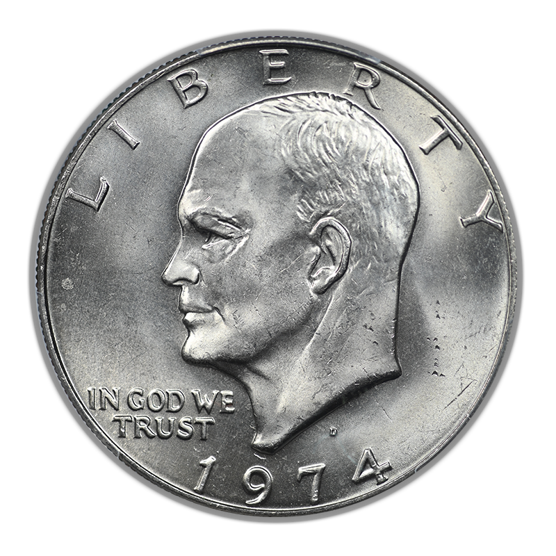 1974-D Clad Eisenhower Ike Dollar $1 PCGS MS65