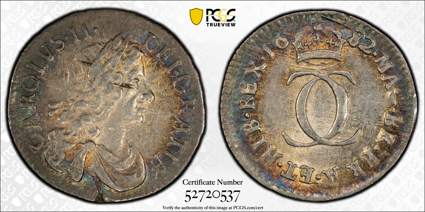 1682 Great Britain 2D Two Pence PCGS MS62 S-3388 - TONED!