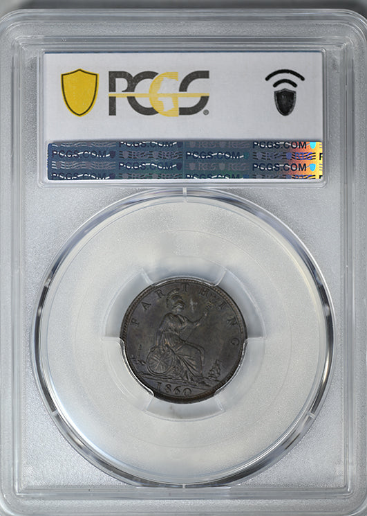 1860 Great Britain 1/4D Farthing PCGS MS64BN S-3958 Toothed Border