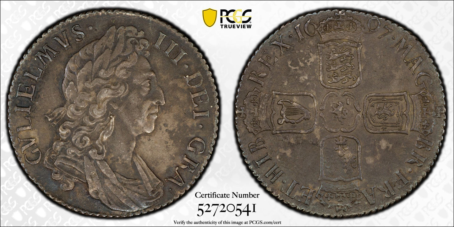 1697 Great Britain Shilling PCGS AU58 S-3497 1st Bust