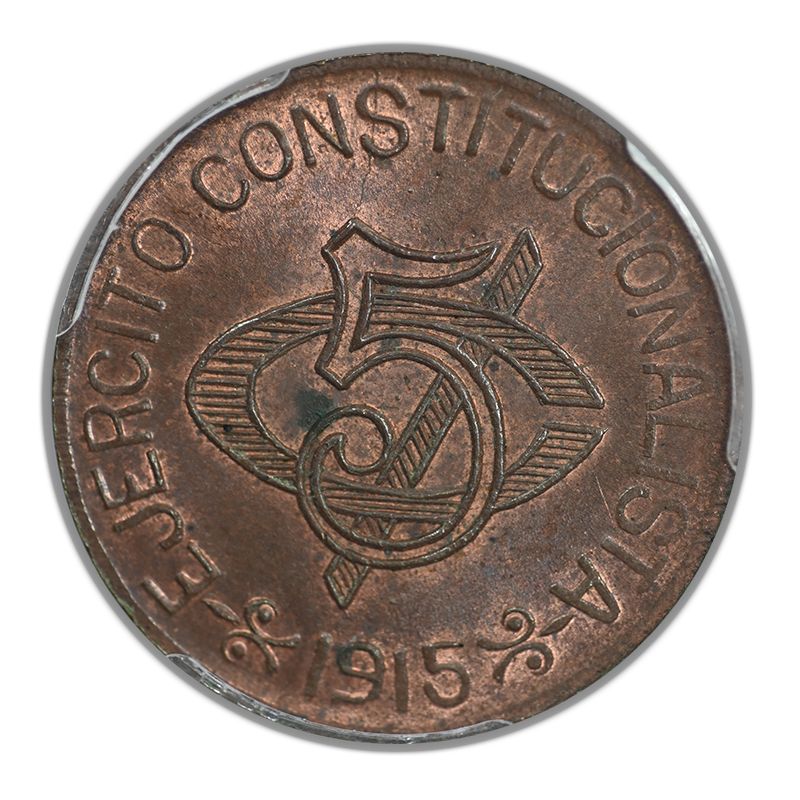 1915 Mexico Chihuahua 5C Centavos PCGS MS63BN KM-613