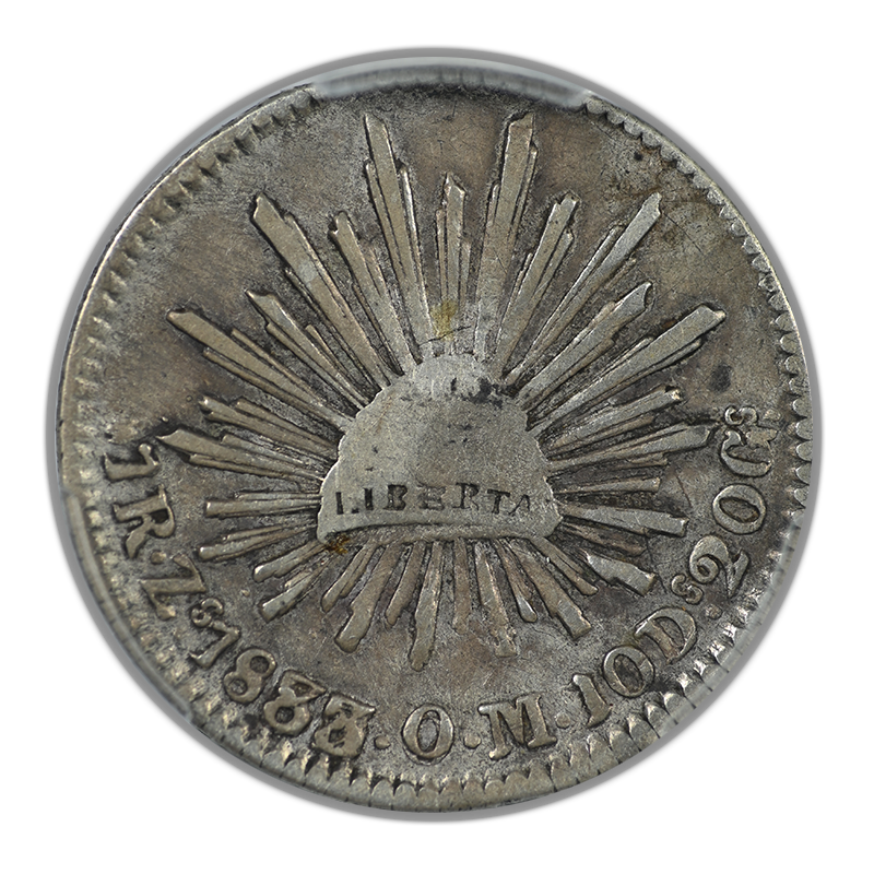 1833/2-Zs OM Mexico Real PCGS VF25