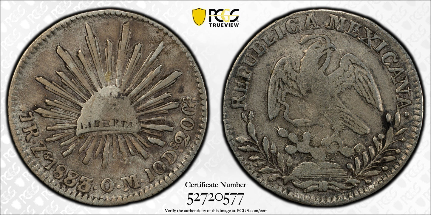 1833/2-Zs OM Mexico Real PCGS VF25